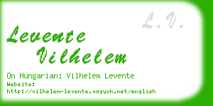 levente vilhelem business card